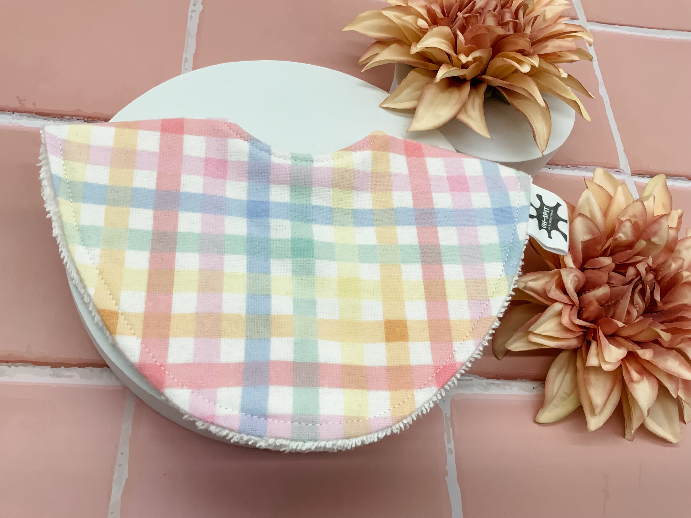 Pastel Rainbow Gingham Signature Bib