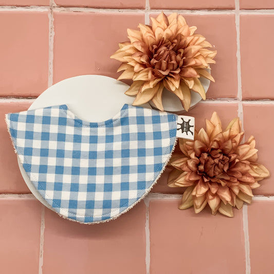 Soft Blue Gingham Signature Bib