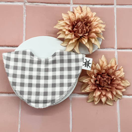 Dusk Grey Gingham Signature Bib