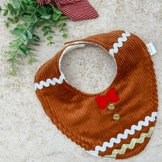 Gingie Red Bow Christmas Bib