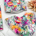 Load image into Gallery viewer, Australian Floral Baby Gift Set – Handmade baby essentials featuring a vibrant native floral print. Includes a dribble bib, burp cloths, and washcloths, crafted from soft cotton and absorbent towelling for everyday use.
