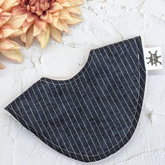 Black & White Stripe Linen Signature Bib