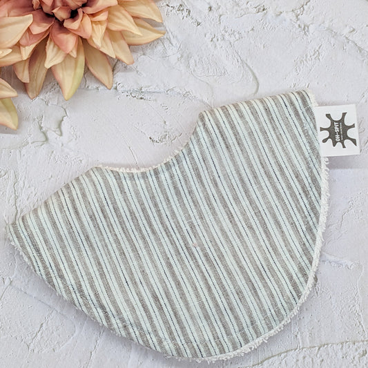 Cream & Navy Stripe Linen Signature Bib