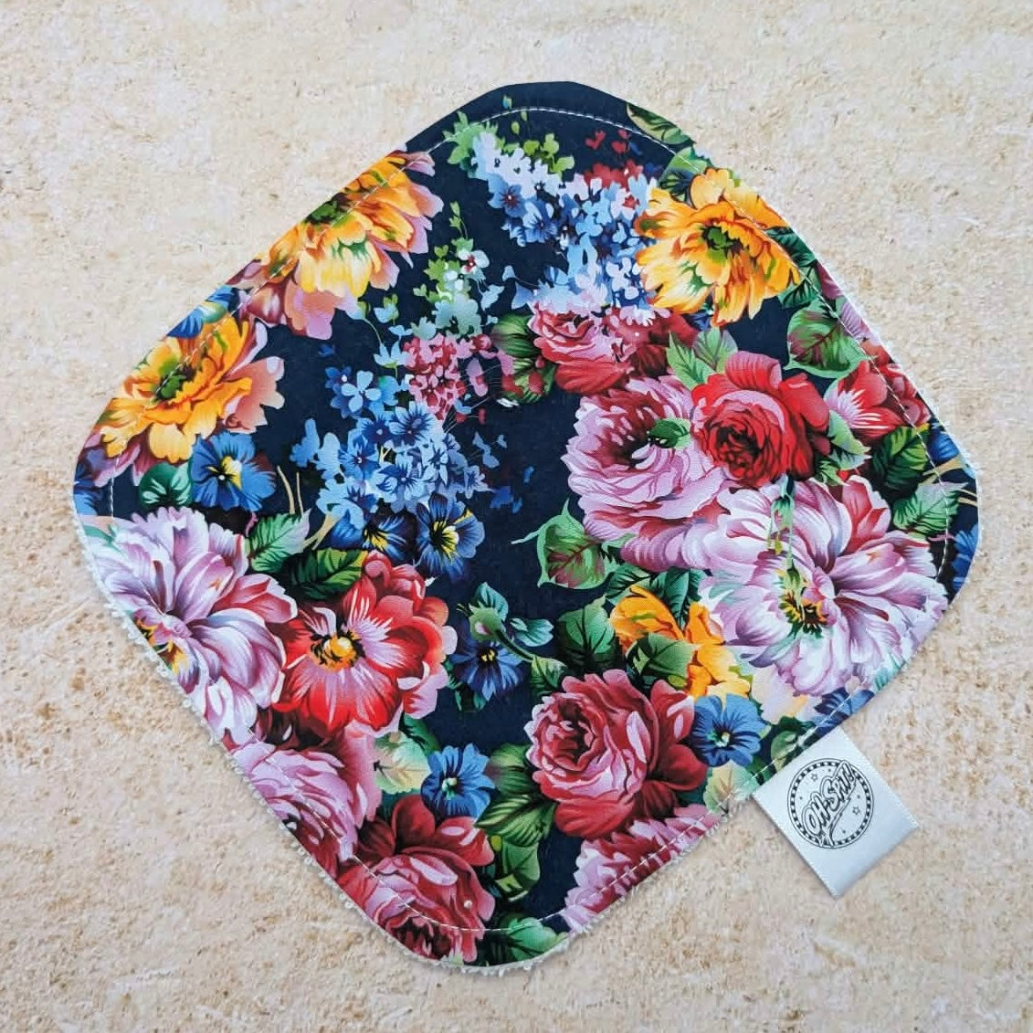Washcloth - Navy Blooms