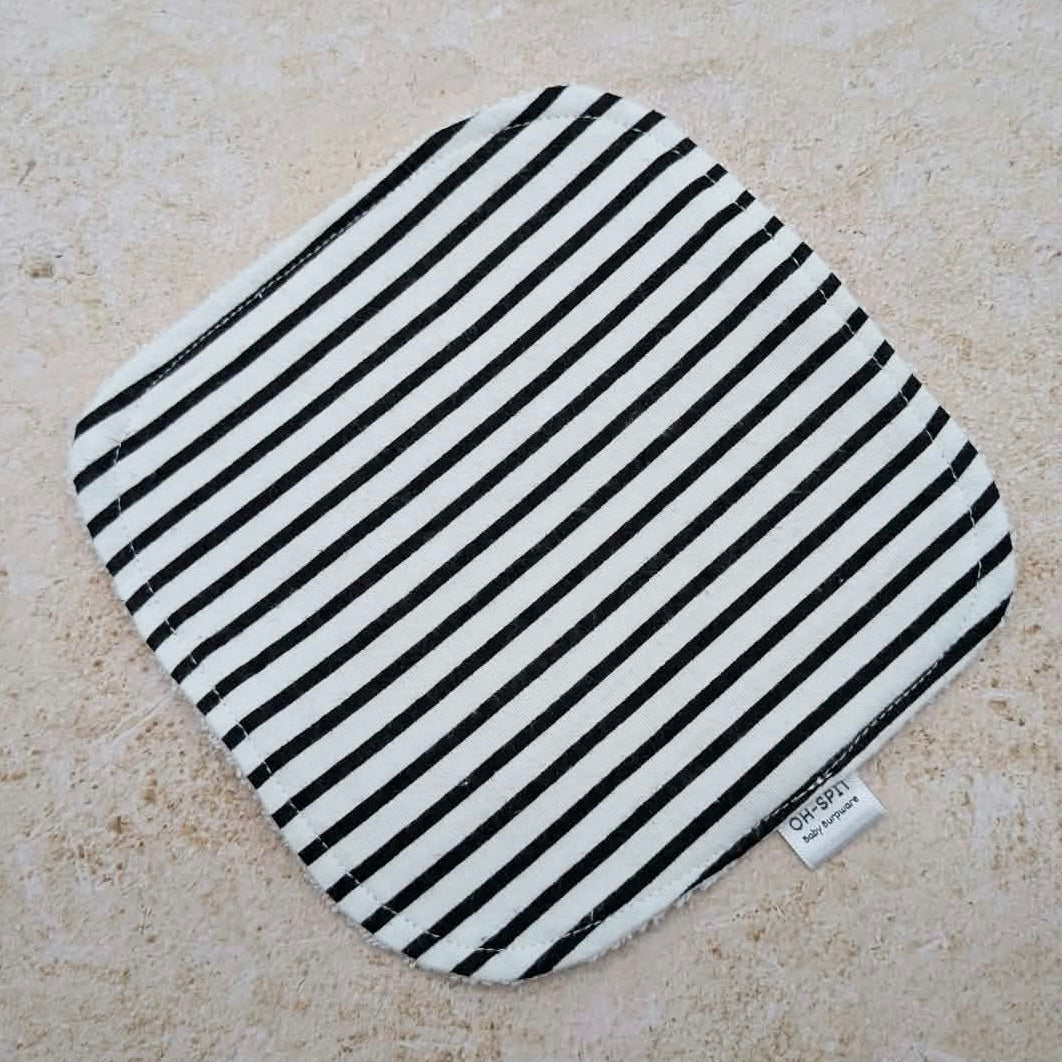 Washcloth - Black & White Stripes
