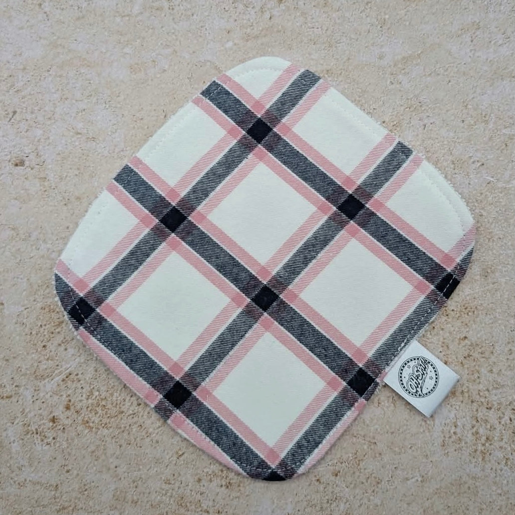 Washcloth - White & Pink Flannel
