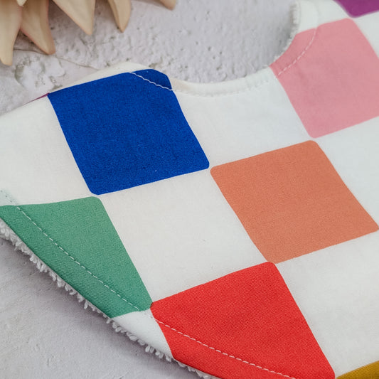 Colourful Checker Board Dribble Bib