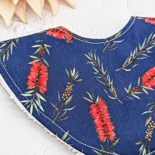Navy Bottle Brush Dribble Bib
