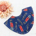 Load image into Gallery viewer, Navy Bottle Brush Dribble Bib
