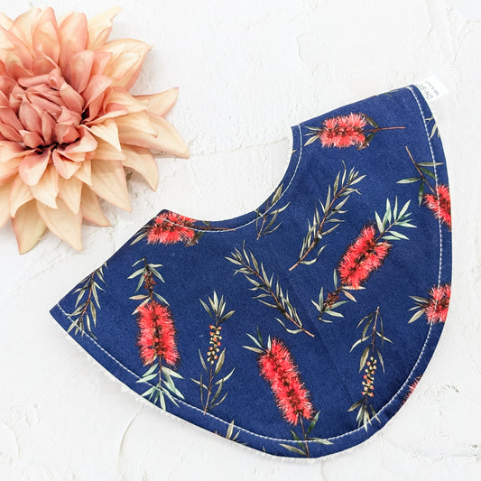 Navy Bottle Brush Dribble Bib