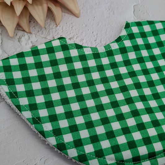 Green Gingham Dribble Bib