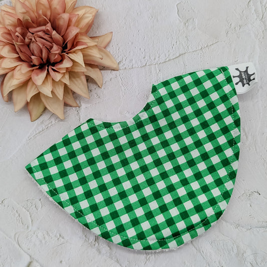Green Gingham Dribble Bib