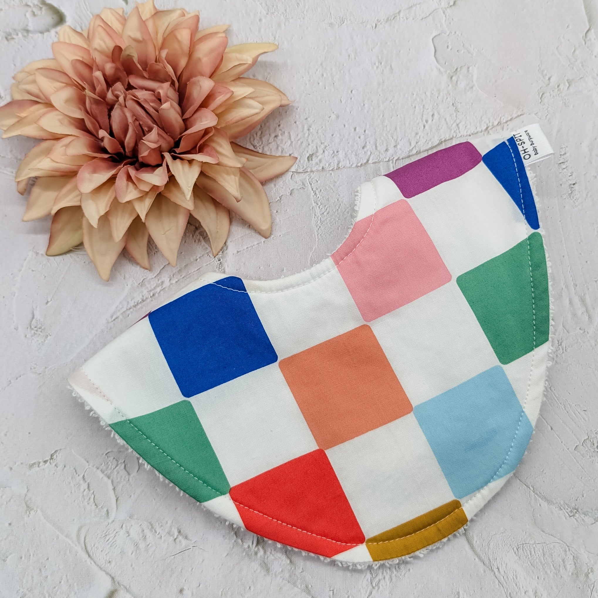 Colourful Checker Board Dribble Bib