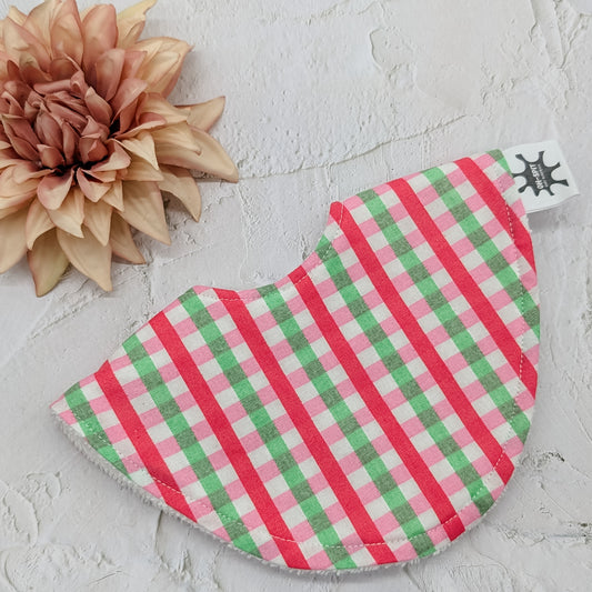 Pink & Green Gingham Dribble Bib