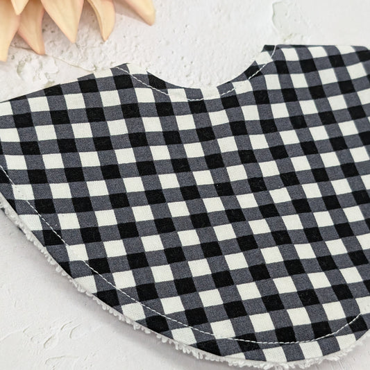 Black Gingham Dribble Bib