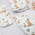 Load image into Gallery viewer, Australian Kangaroo Baby Bib and Burp Cloth Set – A soft and absorbent baby essentials set featuring an adorable kangaroo and joey print. Handmade in Australia with high-quality cotton and towelling for comfort and practicality.
